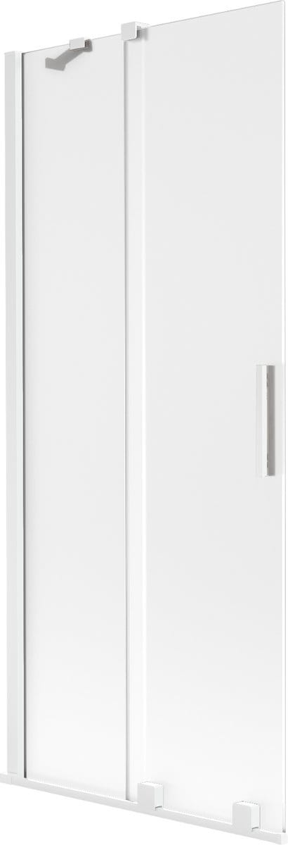 Mexen Velar badwand 2-delig schuifbaar 80 x 150 cm, matglas, wit - 896-080-000-31-20