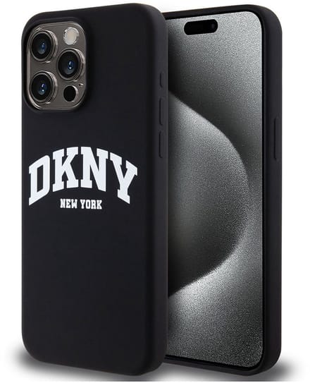 DKNY Silicone Arch Logo Back Case (MagSafe Compatible) - Geschikt voor Apple iPhone 14 Pro Max (6.7") - Zwart