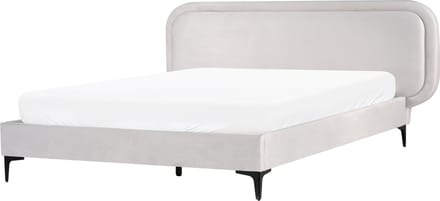 SUZETTE - Tweepersoonsbed - Lichtgrijs - 160 x 200 cm - Polyester
