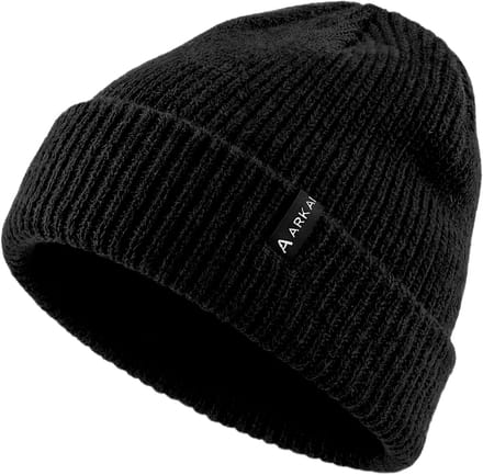 Nordic | Zwarte geribde beanie in vissersstijl