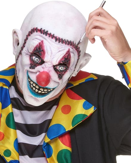 Vegaoo - Gehechte schedel clownsmasker voor volwassenen