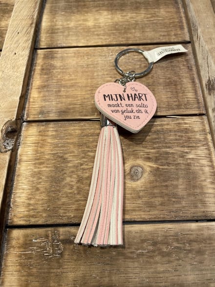 Sleutelhanger /Tashanger +Tassel / Kwast Hart ik hou van Jou