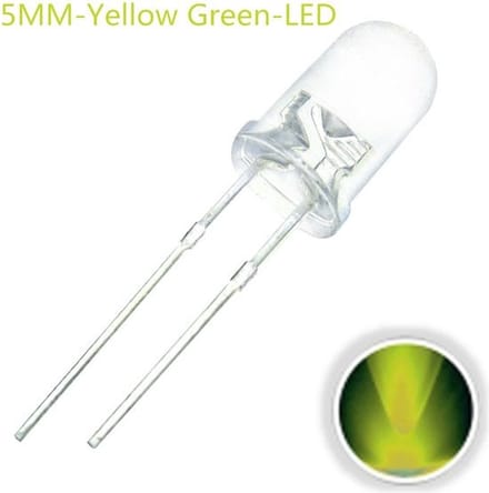 OTRONICÂ® 10x LED Diode Transparant 5mm Groen / Geel 2V