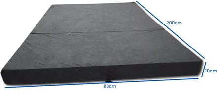 Opvouwbaar Logeermatras - Camping Matras 80x200 cm - Grijs - Polyether Vulling - Huisstofmijtwerend