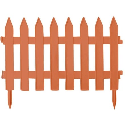 Prosperplast Tuinhekjes - 7x stuks - kunststof - 320 cm - terra - borderrand - tuinafscheiding