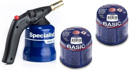 Gasbrander met 2 gaspatrone Soldeerbrander - Dakbranders