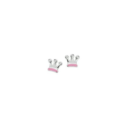 TFT Oorknoppen Kroon Zilver Gerhodineerd Glanzend 6 mm x 6 mm