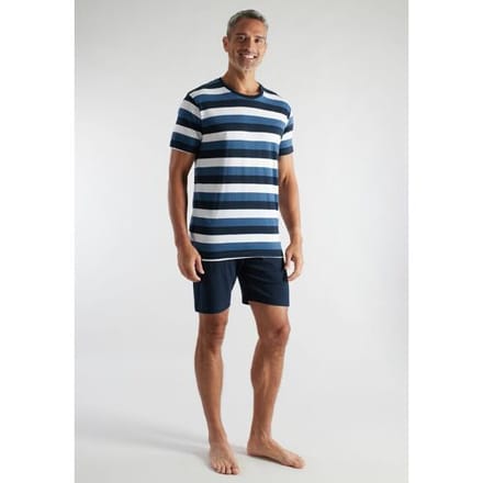 CECEBA Melbourne Heren Shortama met ronde hals - Blauw