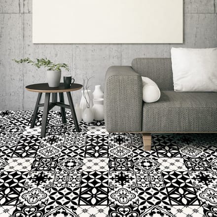Antislip vloerstickers met beschermlaag - VANESA cementtegels - 1 sticker van 45x45 cm