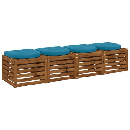 vidaXL - 4-Piece - Zitkussens - 4 - st - 100% - Polyester - Lichtblauw