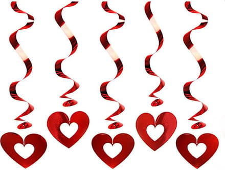 Swirl decoratie rood hartjes