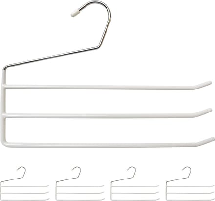 Broekhanger - set van 5 - ruimtebesparend - antislip - wit