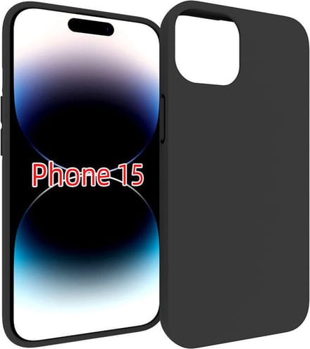 MobyDefend Hoesje - Geschikt voor iPhone 15 - TPU Backcover - Mat Zwart