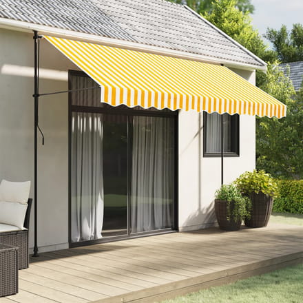 vidaXL - Vervangingsdoek - voor - luifelrok - gestreept - 350 - cm - geel - en - wit