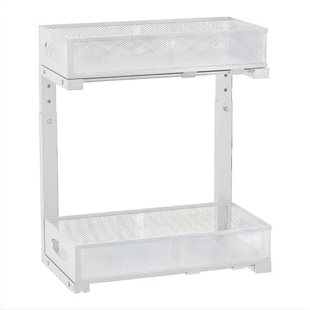 Keuken Onder Gootsteen Organizer 2-Laags - Uittrekbare Kastplank - Wit