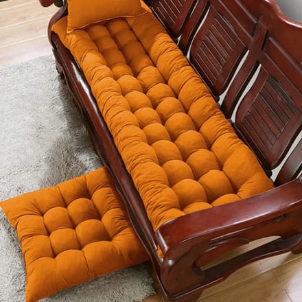 Zitkussen Bank - Duo Kussen - Buiten Zitten - Extra Dik - 120x50cm - Oranje