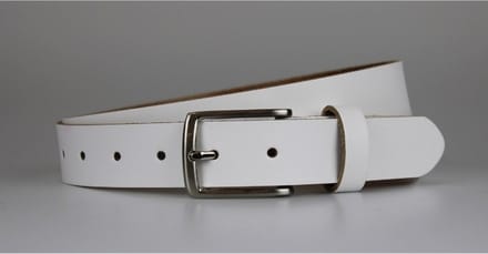 Dames/Heren Riem Leer Wit - Taillemaat 85 - Pantalon riem - Kostuum riem - Witte Riem - Nette riem