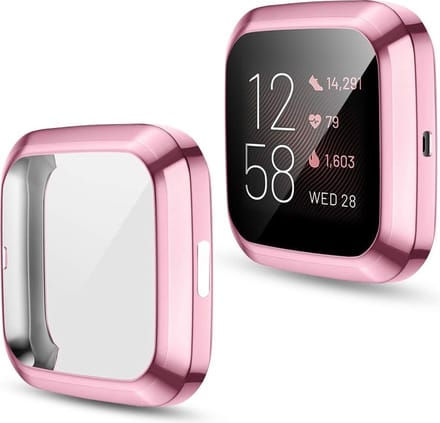 By Qubix - Geschikt voor fitbit Versa 2 Soft TPU case (volledig beschermd) - Roze