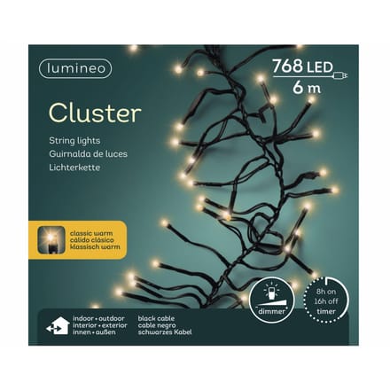 7m LED Cluster kerstboomverlichting - Goud - 768 lampjes - Dimbaar