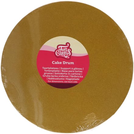 FunCakes Cake Drum Rond - Glanzend Goud - Ø30 cm / 12 mm - Taartonderlegger - Taartkarton