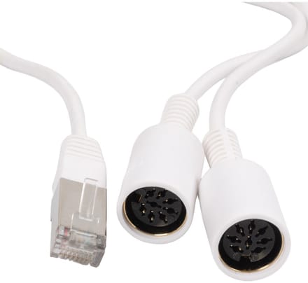 BOSSCOM RJ45 - 2x DIN 8-pins / Powerlink PL8 (v) kabel voor B&O | wit | 0,30 meter