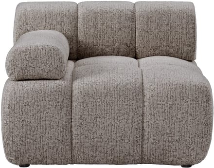 Vente-unique Fauteuil met rechte rugleuning - Hoek links - Gemêleerde stof - Taupe FACIVIL