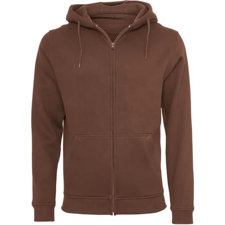 Build your Brand Heavy Zip Hoody BY012 - BARK - M