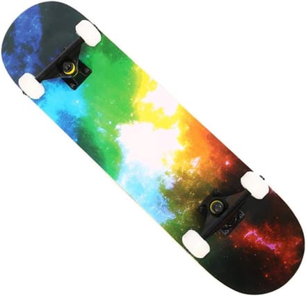 Compleet Skateboard - Beginnersboard - Stunts Uitvoeren - Dubbel Kick Deck - 31x8 Inch - Grijs