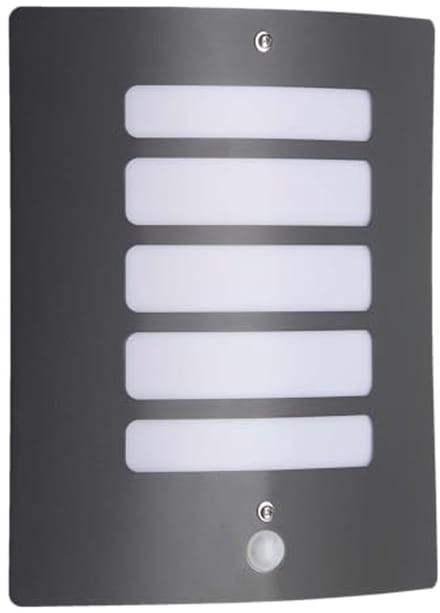 Donkergrijze Buitenwandlamp met Bewegingsmelder | 29 x 23 cm | IP44 | E27