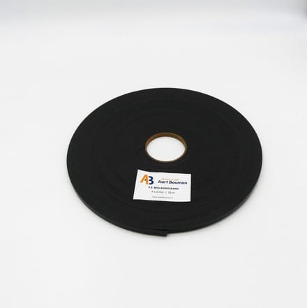 Glasband 9 x 4mm antraciet - rol 25m