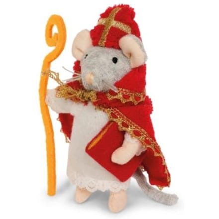 Het Muizenhuis knuffel Sinterklaas - pluche muis pop Sam en Julia.