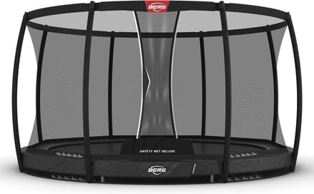 BERG Champion InGround 330 Trampoline - Rond - Safety Net Deluxe - AirFlow Pro Springdoek - TwinSpring - Grijs