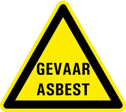 Waarschuwingssticker gevaar asbest 100 mm