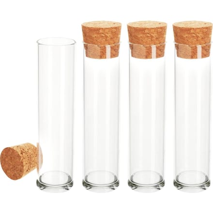 VBS Proefbuis met kurken, 4 stuks - 10 cm