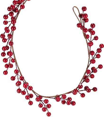 Kerstkrans kunstbessenkrans rood 180cm
