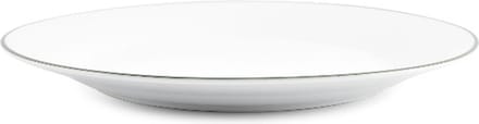 BonBistro Plat bord 24cm green rim Basic White (Set van 6)
