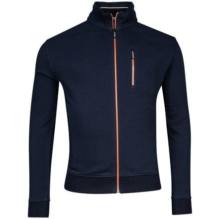 Baileys Vest Sweat Cardigan Zip Allover Waffle Texture Interlock Navy / male