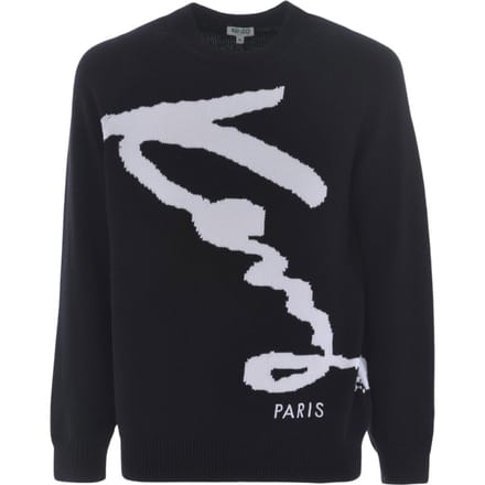 Kenzo Signature Zwarte Gebreide Trui