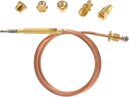 Thermo-element - Thermokoppel - Gasapparaat Beveiliging - Vlamuitval Preventie - 90 cm - Zilver