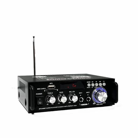 2-Kanaals HiFi Audio Stereo Versterker met Bluetooth, USB en FM Radio