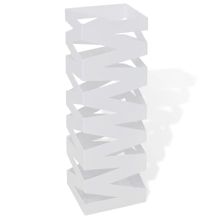 vidaXL - Paraplu- - en - wandelstokhouder - strepen - wit - vierkant - staal - 48,5 - cm