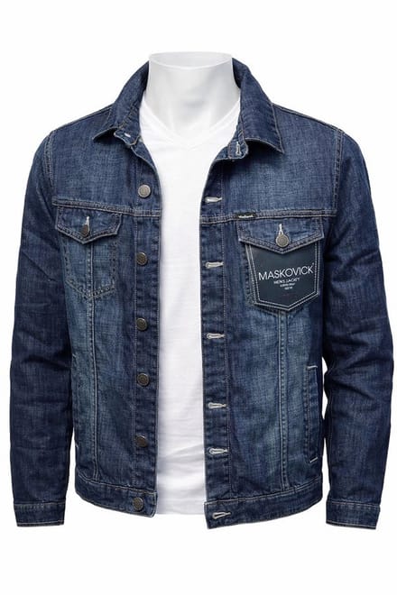 MASKOVICK Heren Spijkerjack – Denim Jack – Dark Used – S – Casual Jeans Jacket