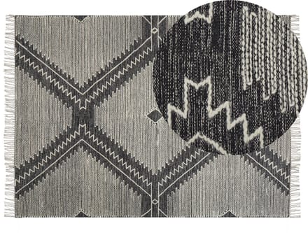 ARBAA - Laagpolig vloerkleed - Gebroken wit - 140 x 200 cm - Katoen