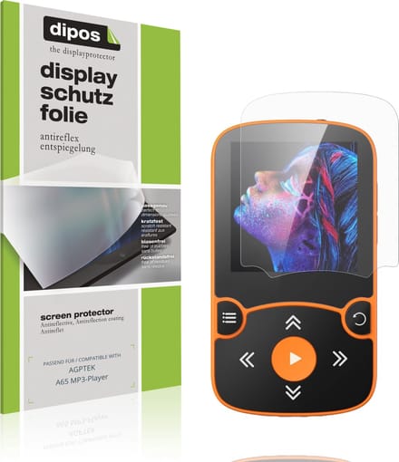 dipos – 4x Matte Beschermfolie geschikt voor AGPTEK A65 MP3-Player | Krasbestendige & antireflecterende Screenprotector Ultra-Thin