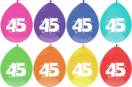 Haza Ballonnen - 45 jaar - leeftijd verjaardag - 24 stuks - 29 cm