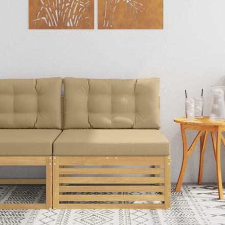 vidaXL - Buiten - Midden - Sofa - Massief - Acacia - Hout - Wit