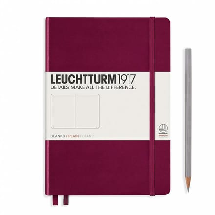 Leuchtturm1917 A5 Medium Notitieboek Hardcover Blanco Port Red