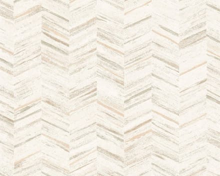 VISGRAAT BEHANG | Modern - beige wit creme - A.S. Création Geo Effect