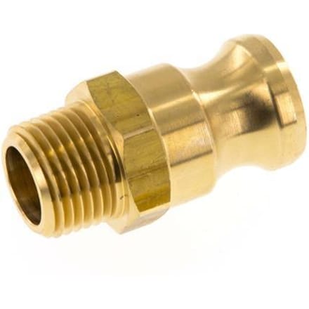 Camlock DN 15 (1/2'') Koppeling MessingR 1/2'' met buitendraad Type F MIL-C-27487