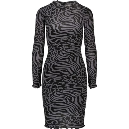Urban Classics - AOP Double Layer Korte jurk - S - Grijs/Zwart